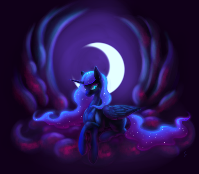 Size: 1600x1402 | Tagged: artist:fatninjah, derpibooru import, glow, nightmare moon, safe, solo