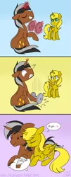 Size: 769x1912 | Tagged: safe, artist:inkie-heart, derpibooru import, oc, oc:star sparkler, oc:ticket, unofficial characters only, alicorn, pony, alicorn oc, female, heart, horn, injured, magic, male, straight, ticketsparkler, weight, wings