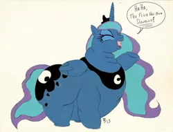 Size: 1021x782 | Tagged: artist:squishyluna, derpibooru import, fat, flub, morbidly obese, obese, princess luna, princess moonpig, safe, solo, the fun has been doubled