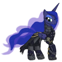 Size: 2800x2800 | Tagged: armor, artist:clamdiggydiggy, artist:sulyo, clothes, derpibooru import, princess luna, safe, simple background, solo