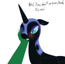 Size: 2020x1995 | Tagged: artist needed, bedroom eyes, blushing, cute, derpibooru import, floppy ears, gritted teeth, hand, hnnng, human, nightmare moon, oc, oc:anon, one eye closed, petting, safe, simple background, transparent background, tsundere, tsundere moon, wink