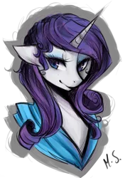 Size: 766x1044 | Tagged: anthro, artist:mscootaloo, bust, derpibooru import, portrait, rarity, safe, solo
