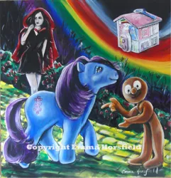 Size: 3321x3441 | Tagged: artist:emmahorsfield, crossover, derpibooru import, fusion, g1, hopscotch, human, lullabye nursery, morph, rainbow, red riding hood, safe, the wizard of oz, toy, traditional art, yellow brick road