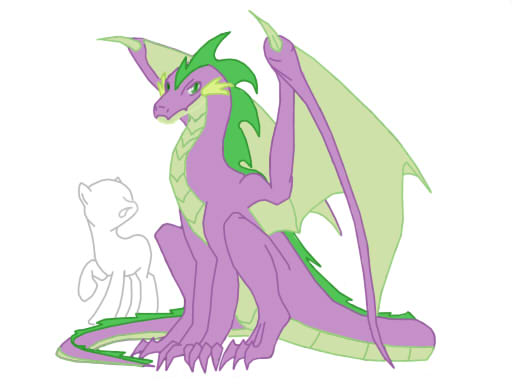 Size: 512x384 | Tagged: safe, artist:ratherdevious, derpibooru import, spike, dragon, pony, generic pony, older, older spike, simple background, size comparison, teenage spike, teenager, white background, winged spike, wings