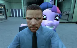 Size: 1680x1050 | Tagged: 3d, artist:pinkie diane roosevelt phd, black mesa, derpibooru import, description is relevant, gmod, half-life, safe, security officer, twilight sparkle