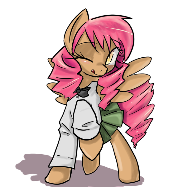 Size: 921x916 | Tagged: safe, artist:acharmingpony, derpibooru import, ponified, pony, clothes, katawa shoujo, misha, solo