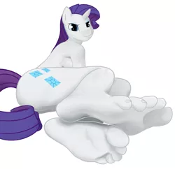 Size: 1791x1731 | Tagged: anthro, artist:companioncube, barefoot, breasts, derpibooru import, feet, female, fetish, foot fetish, plantigrade anthro, rarity, simple background, soles, solo, solo female, suggestive, toes, white background