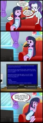 Size: 713x2000 | Tagged: safe, artist:madmax, derpibooru import, edit, twilight sparkle, equestria girls, blue screen of death, comic, exploitable meme, meme, microsoft, mouth hold, obligatory pony, remote, tv meme, what's wrong with this place, windows, windows crap edition