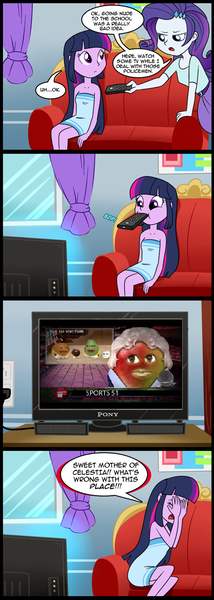 Size: 463x1300 | Tagged: safe, derpibooru import, rarity, twilight sparkle, equestria girls, annoying orange, cartoon network, exploitable meme, meme, obligatory pony, tv meme, why