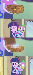 Size: 800x1800 | Tagged: suggestive, artist:pixelkitties, derpibooru import, edit, edited screencap, screencap, princess luna, spike, twilight sparkle, equestria girls, equestria girls (movie), box meme, comic, dick in a box, exploitable meme, implied futa, meme, screencap comic, vice principal luna