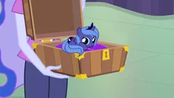 Size: 900x506 | Tagged: safe, artist:pixelkitties, derpibooru import, edit, screencap, princess luna, pony, equestria girls, equestria girls (movie), box, box meme, cute, exploitable meme, female, filly, human ponidox, meme, self ponidox, vice principal luna, woona, younger