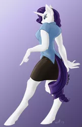 Size: 1052x1624 | Tagged: anthro, artist:hobbsmeerkat, derpibooru import, rarity, safe, solo, unguligrade anthro