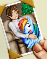 Size: 864x1080 | Tagged: artist:guardian-flame, derpibooru import, fanfic:my little dashie, hug, human, rainbow dash, safe