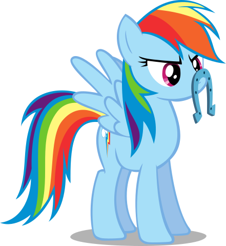 Size: 441x478 | Tagged: artist:kopachris, derpibooru import, horseshoes, rainbow dash, safe, simple background, solo, svg, .svg available, transparent background, vector