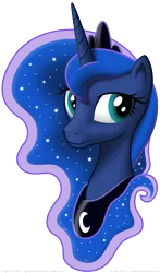 Size: 4000x6800 | Tagged: absurd resolution, artist:lightbulbclouds, artist:yanoda, bust, derpibooru import, portrait, princess luna, safe, simple background, solo, transparent background, vector