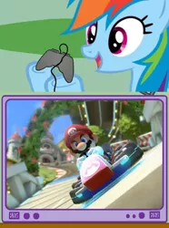 Size: 564x760 | Tagged: derpibooru import, exploitable meme, gamerdash, gravity, mario, mario kart, mario kart 8, meme, obligatory pony, rainbow dash, safe, super mario bros., tv meme