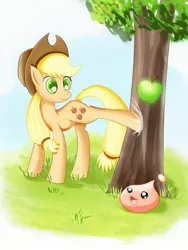 Size: 1944x2592 | Tagged: applebucking, applejack, artist:roshichen, crossover, derpibooru import, ragnarok online, safe