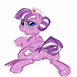 Size: 500x500 | Tagged: 30 minute art challenge, artist needed, butt, derpibooru import, female, nurse sweetheart, plot, solo, solo female, suggestive