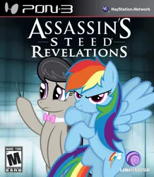 Size: 784x900 | Tagged: artist:nickyv917, assassin's creed, assassin's creed revelations, box art, derpibooru import, game cover, octavia melody, parody, playstation 3, rainbow dash, safe, sony, ubisoft