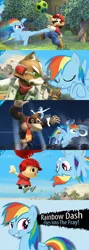 Size: 688x1935 | Tagged: animal crossing, balloon fight, crossover, derpibooru import, donkey kong, donkey kong country, fox, fox mccloud, mario, nintendo, parody, rainbow dash, safe, star fox, style emulation, super mario bros., super smash bros., super smash bros. 4, villager, wii fit, wii fit trainer