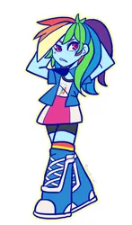 Size: 400x681 | Tagged: dead source, safe, artist:tomoe-chi, derpibooru import, rainbow dash, equestria girls, solo