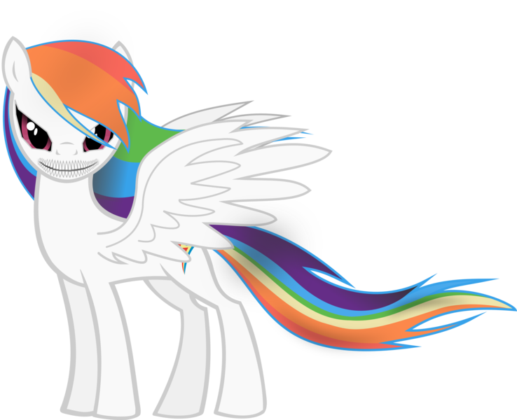 Size: 3996x3249 | Tagged: artist:feralhamster, bleach (manga), derpibooru import, hollow, rainbow dash, safe, simple background, solo, transparent background, vector