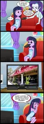 Size: 713x2000 | Tagged: safe, artist:madmax, derpibooru import, edit, rarity, twilight sparkle, equestria girls, amy's baking company, comic, exploitable meme, kitchen nightmares, meme, obligatory pony, tv meme, what's wrong with this place