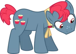 Size: 1280x916 | Tagged: safe, artist:toughbluff, derpibooru import, apple split, earth pony, pony, apple family reunion, apple family member, looking down, male, simple background, solo, stallion, transparent background, vector