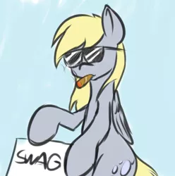 Size: 604x610 | Tagged: safe, artist:adamscage, derpibooru import, derpy hooves, pony, bipedal, cigar, smoking, smoking derpy, solo, sunglasses, swag