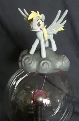 Size: 792x1217 | Tagged: safe, artist:prototypespacemonkey, derpibooru import, derpy hooves, pegasus, pony, cloud, craft, female, hilarious in hindsight, irl, lightning, mare, photo, plasma ball, scene interpretation, sculpture