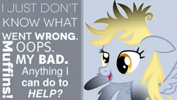 Size: 1920x1080 | Tagged: safe, artist:clockwork65, derpibooru import, derpy hooves, pegasus, pony, burned, female, mare, quote, solo, vector, wallpaper