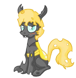 Size: 669x683 | Tagged: artist:evetssteve, changeling, colt, derpibooru import, male, oc, oc:golden brisk, safe, simple background, solo, transparent background, trap, unofficial characters only, vector, yellow changeling