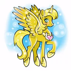 Size: 500x500 | Tagged: safe, artist:krisgoat, derpibooru import, oc, oc:ticket, unofficial characters only, alicorn, pony, alicorn oc, amulet, horn, jewelry, solo, wings