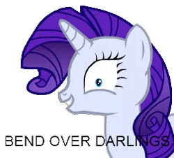 Size: 252x228 | Tagged: suggestive, derpibooru import, rarity, pony, unicorn, pony creator, bend over, meme, rapeface, rapity, solo