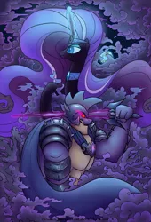 Size: 818x1200 | Tagged: safe, artist:celestiathegreatest, derpibooru import, nightmare rarity, rarity, spike, bad end, beefspike, female, male, nightmare sparity, nightmare spike, shipping, sparity, straight