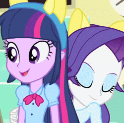 Size: 311x309 | Tagged: safe, derpibooru import, screencap, rarity, twilight sparkle, equestria girls, equestria girls (movie), animated, bend over, clothes, cropped, female, humping, out of context, sex