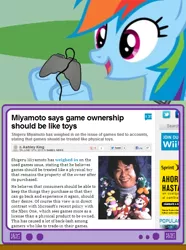 Size: 564x760 | Tagged: derpibooru import, exploitable meme, gamerdash, meme, nintendo, obligatory pony, rainbow dash, safe, shigeru miyamoto, tv meme, xbox one