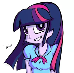 Size: 2690x2663 | Tagged: safe, artist:comikazia, derpibooru import, twilight sparkle, equestria girls, anarchy stocking, panty and stocking with garterbelt, solo