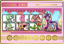 Size: 246x172 | Tagged: artist:seaandsunshine, delcatty, derpibooru import, gardevoir, lilligant, lopunny, luvdisc, meloetta, pokémon, princess cadance, safe, trainer card