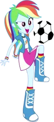 Size: 1394x3138 | Tagged: safe, derpibooru import, rainbow dash, equestria girls, equestria girls (movie), 4chan, football, simple background, solo, sports, transparent background, vector, wristband