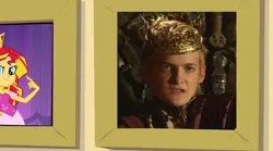 Size: 900x502 | Tagged: safe, derpibooru import, edit, edited screencap, screencap, sunset shimmer, equestria girls, equestria girls (movie), crown, exploitable meme, game of thrones, jewelry, joffrey baratheon, king joffrey, meme, prom queen meme, regalia