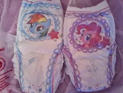 Size: 700x525 | Tagged: derpibooru import, diaper, irl, merchandise, official, photo, pinkie pie, pullup (diaper), rainbow dash, safe, walgreens