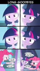 Size: 3200x5650 | Tagged: safe, artist:loceri, derpibooru import, pinkie pie, twilight sparkle, twilight sparkle (alicorn), alicorn, pony, equestria girls, equestria girls (movie), comic, dialogue, female, human ponidox, jimmy neutron, jimmy timmy power hour, magic mirror, mirror, mirror portal, pulling, self ponidox, the fairly oddparents, tug of war