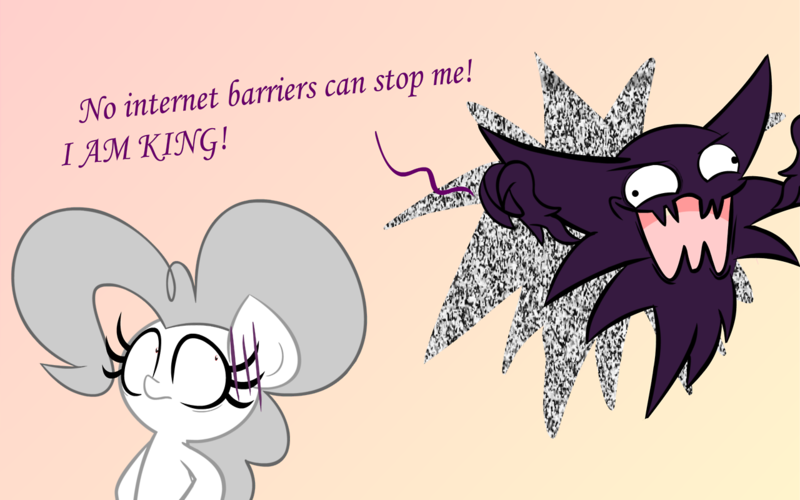 Size: 1280x800 | Tagged: artist:albinon, ask-albino-pie, derpibooru import, haunter, pinkie pie, pokémon, safe