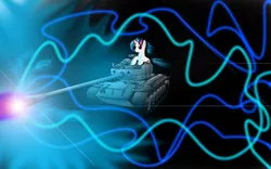 Size: 1440x900 | Tagged: artist:filincool, derpibooru import, safe, solo, t26e4 super pershing, tank (vehicle), vinyl scratch