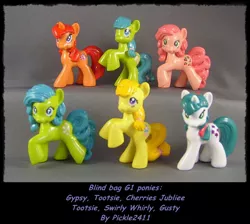 Size: 900x806 | Tagged: artist:pickle2411, blind bag, cherries jubilee, custom, derpibooru import, figure, g1, g1 to g4, generation leap, gusty, gypsy (g1), irl, photo, safe, swirly whirly, tootsie, toy