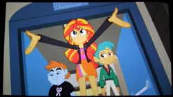 Size: 1005x566 | Tagged: safe, derpibooru import, screencap, snails, snips, sunset shimmer, equestria girls, equestria girls (movie)