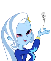 Size: 750x900 | Tagged: safe, artist:kressio, derpibooru import, edit, trixie, equestria girls, equestria girls (movie), drugs, exploitable meme, high, joint, look what trixie found, marijuana, meme, simple background, solo, stoned, transparent background