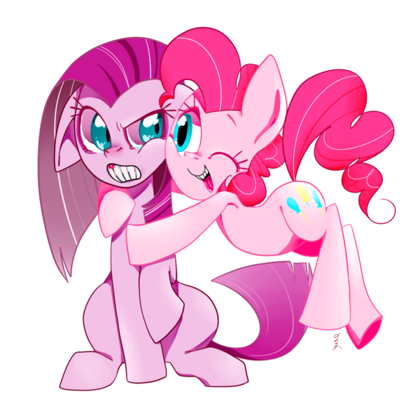 Size: 1024x1024 | Tagged: artist:dannie, derpibooru import, duality, pinkamena diane pie, pinkie pie, pixiv, safe, self ponidox