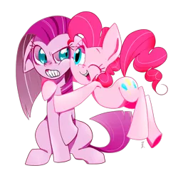 Size: 1024x1024 | Tagged: artist:dannie, derpibooru import, duality, pinkamena diane pie, pinkie pie, pixiv, safe, self ponidox